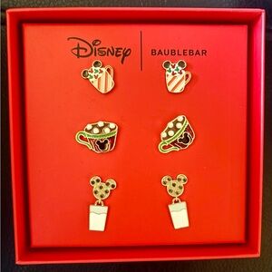 Disney BaubleBar Mickey Holiday Earrings Set